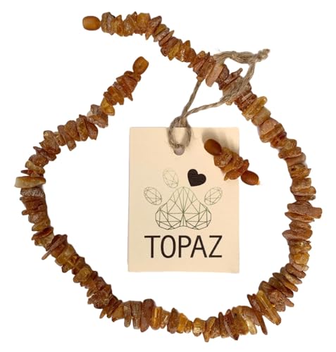 TOPAZ® Bernsteinkette Länge 20 cm + 3 cm Verlängerung incl. gegen Zecken und Flöhe Zeckenschutz Hund + Katze von TOPAZ