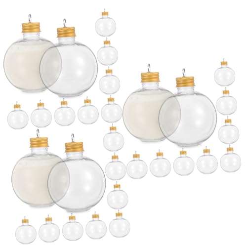 TOPBATHY 30 STK Weihnachtskugelflasche Weihnachtsmilchknolle Auslaufsichere Kaffeeflaschen Weihnachtskugeln Klar Glühbirnen-Ornamente Alkoholball-Ornamente Milchflasche Trinken Das Haustier von TOPBATHY