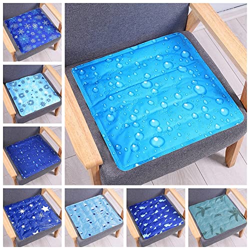 TOPBESTOR Gel Kühlmatte Eiskissen Kissen Stuhlkissen Wasser Sitzkissen Cool Pet Pad für Hunde, Katzen, Büro, Auto, Zuhause, Reisen (kein Wasser hinzufügen) von TOPBESTOR