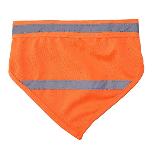 2 Teile/Satz Haustier Bandanas Sicherheit Reflektierende Streifen Nacht Kragen Medium & Small Hunde Welpen Dreieck Schal Lätzchen Halstuch(L-Fluoreszierendes Orange) von TOPINCN