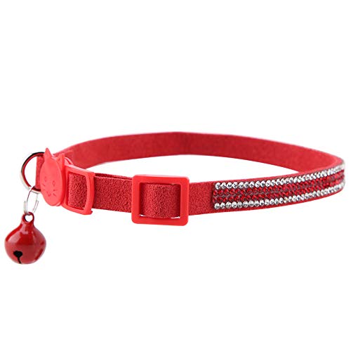 Haustierhalsband, langlebiges, hochwertiges Pu-Hundehalsband für große Hunde, für Hunde für Auto-Katzen-Welpen(rot, S) von TOPINCN