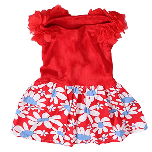 Hundekleid, Rot Stilvolles Welpenprinzessinkleid Sommerkleidung für den Alltag (S) von TOPINCN