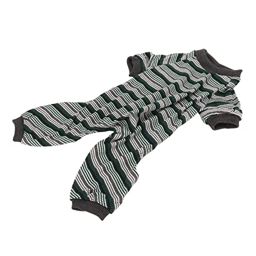 TOPINCN Onesie-Hundepyjama, Multifunktionaler, Modischer, Grün Gestreifter Hundepyjama aus Polyester-Elastik für Partys (M) von TOPINCN