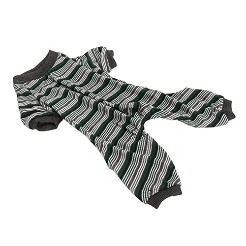 TOPINCN Onesie-Hundepyjama, Multifunktionaler, Modischer, Grün Gestreifter Hundepyjama aus Polyester-Elastik für Partys (S) von TOPINCN