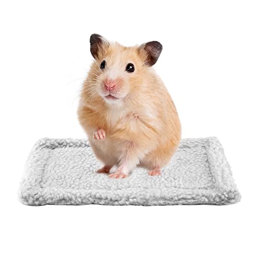 TOPINCN Haustier-Bett-Matte rechteckige weiche warme Plüsch Kissen Hamster Haus Nest Decke Igel Meerschweinchen Kleintiere Heimtierbedarf(Weiß) von TOPINCN