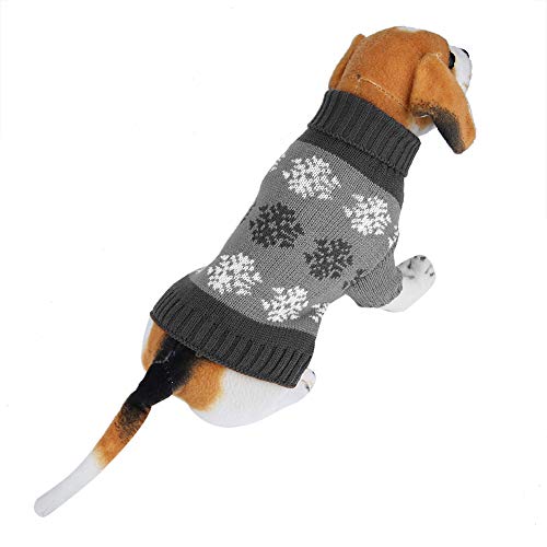 Warmer Haustierpullover, Weihnachtskleidung, Welpenkleidung, Hundepullover für Welpenpullover, niedlicher Haustierhundepullover(Grau, XS) von TOPINCN