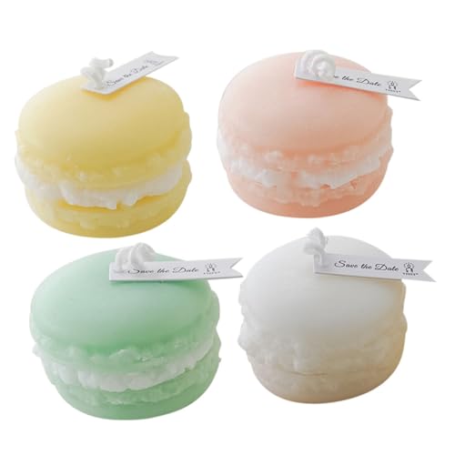 TOPPERFUN 4 Stück Duftkerze Aus Sojawachs Duftende Macaron-teekerze Aromatherapie-Kerzen Für Weihnachten Neuheit Kerze Foto-Requisite Neuheitskerzen Empfindlich Dekorationen Paraffin von TOPPERFUN