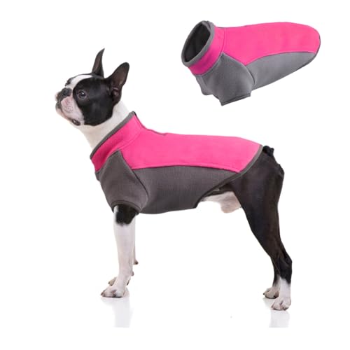 Hundepullover für kleine bis mittelgroße Hunde Mantel Polar Fleece Hundejacke Pullover Hundewinterweste mit Polo Shirt Reißverschluss Design für tägliche Spaziergänge, Training, Wandern, Reisen, S von TOPSOSO