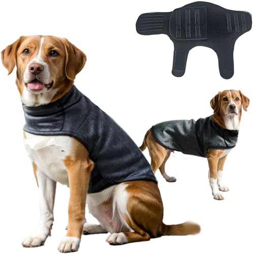 TOPSOSO Beruhigungswesten für Hunde Leichtes Acrylgewebe Anti-Angst Hundejacke Klettverschluss Lässt Sich Leicht Anbringen und Einstellen Hunde-Angstjacke Hundemantel für ängstliche Hunde Grau L von TOPSOSO