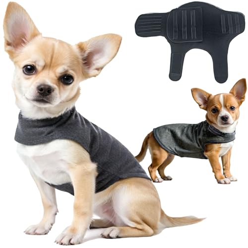 TOPSOSO Beruhigungswesten für Hunde Leichtes Acrylgewebe Anti-Angst Hundejacke Klettverschluss Lässt Sich Leicht Anbringen und Einstellen Hunde-Angstjacke Hundemantel für ängstliche Hunde Grau XS von TOPSOSO