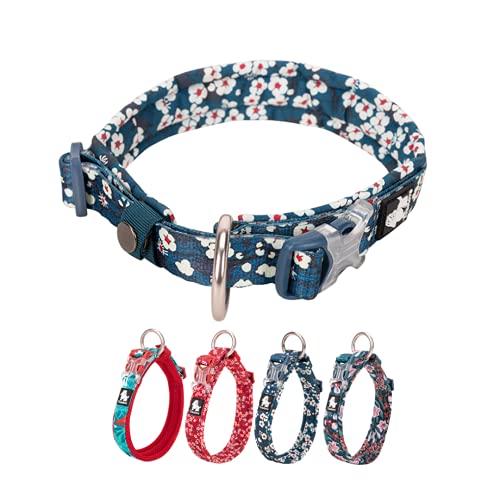 TOPSOSO Flower Puppy Collar Soft & Comfy 4 Parterns Verstellbares, haltbares Hundehalsband Blumendruck Small Medium Large Bequemes Hundehalsband für alle Rassen Mädchenwelpen von TOPSOSO