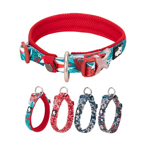 TOPSOSO Flower Puppy Collar Soft & Comfy 4 Parterns Verstellbares, haltbares Hundehalsband Blumendruck Small Medium Large Bequemes Hundehalsband für alle Rassen Mädchenwelpen von TOPSOSO