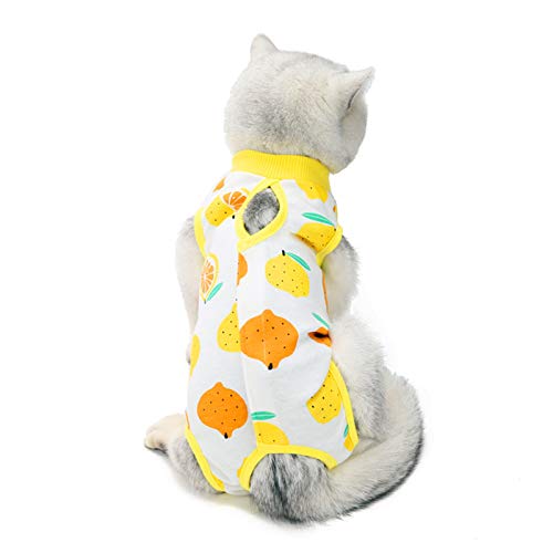 TORJOY Kätzchen-Genesungsanzug für Katzen, für Bauchwunden oder Hauterkrankungen, Alternative für Katzen und Hunde, nach Operationen, empfohlen von Tierärzten (S(1,5–2,5 kg), Zitrone) von TORJOY