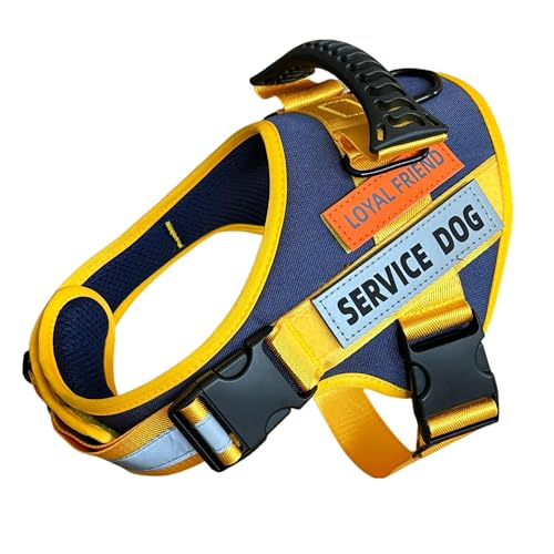 TOSEFES Hundegeschirr, Serviceweste mit 3 Leinenclips, emotionale Unterstützung, Hundeweste mit Klett-Patches, reflektierend, verstellbar, gepolstert, ideal für Spaziergänge und Training.(Marineblau von TOSEFES