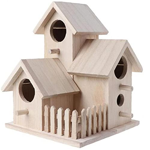 Kreatives Hölzernes Vogelhaus Haustier-Vogel-zuchtkäfig Simulation Zaun Papagei Fütterungsnest Für Den Garten-hinterhof-Balkon von TOSSPER