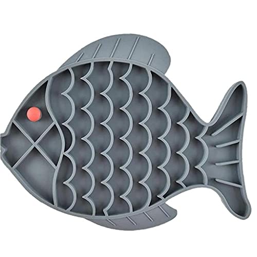 Silikonkatze Schüssel Kätzchen Langsam Fütterung Lick Matte Fischform Lebensmittelschüssel Kleine Mittlere Hund Welpen Feeder Dispenser Pet Supplies von TOSSPER