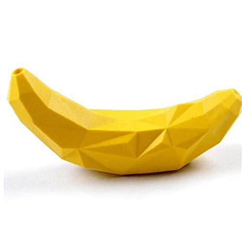 TOSSPER 1pc Hundespielzeug Haustier Bananenform Lebensmittelausgabespielzeug Hund Quietschespielzeug Naturkautschuk Zahnreinigungsspielzeug für kleine und mittlere Hunde von TOSSPER