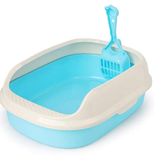 TOSSPER 1pc Katzentoilette Toilette Hund Katze Tray Wc Anti Pet Poop Box Puppy Indoor Toilette Startseite Kunststoff Sandbox Blau 34x22x13.5cm von TOSSPER