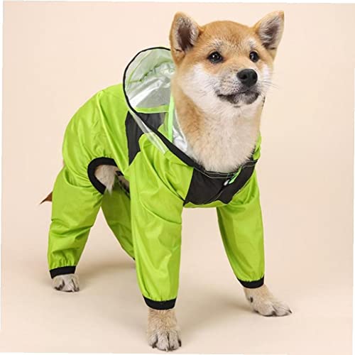 TOSSPER Hund Regenmantel Transparente Pu wasserdichte 4-fuß-Regen-Gang-Jumpsuit Einstellbarer Hund Kapuze Für Kleine Mittelgroße Hunde Welpe von TOSSPER