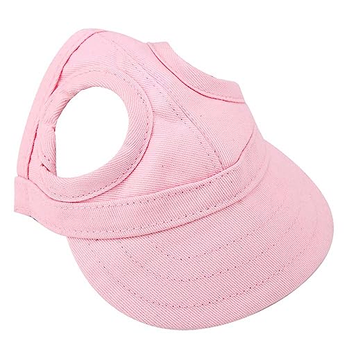 TOTITOM Haustier-Baseballmütze, Haustier-Hundekatzen-Baseball-Außenkappe Sunbonnet, Modisches Haustier-Sunbonnet Mit Ohrlöchern(M-Rosa) Geschenk zum Valentinstag von TOTITOM