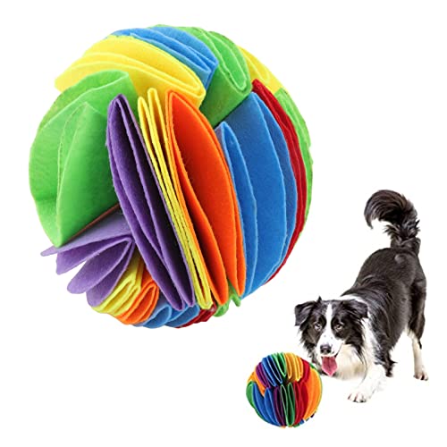 TOTITOM Hundeschnüffelball, Filztuch, interaktiver Hundeschnüffelball, Hundespielzeug, Schnüffelkissen für Stressabbau, Geruchstraining (15 cm) von TOTITOM