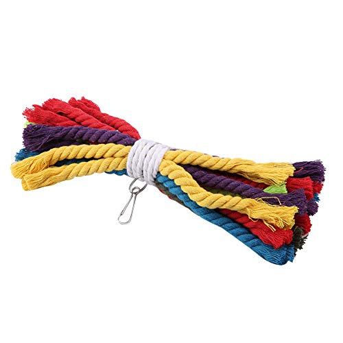 TOUISEDGI Pet Parrot Bite Chewing Toy Colorful Cotton Rope Hanging Bird Cage Toy for Bird Entertainment von TOUISEDGI