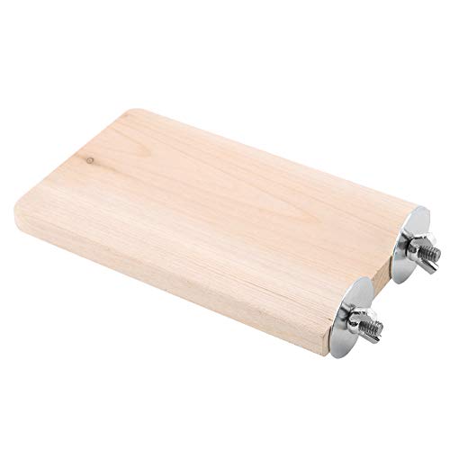 TOUISEDGI Small Pet Wood Stand Platform Toy Rectangular Wooden Jumping Climbing Springboard Toy for Hamster Squirrel Parrot Khaki von TOUISEDGI