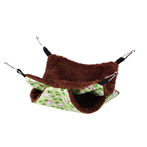 TOUISEDGI Soft Dual Layer Pet Hammock Hanging Bed Pet Blanket Small Animals Warm Hamster Guinea Pig Bird 2 Sizes Green (20 * 20) von TOUISEDGI