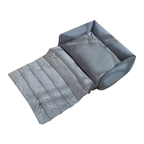 Hundebett Hundehütte Herbst Und Winter Warme Abnehmbare Haustierhütte Kreative Verdickte Große Hundebett Mit Dach Hundehütte Hundebett für Große Mittelgroße Kleine Hunde (Color : Gray, Size : Small von TOWINE