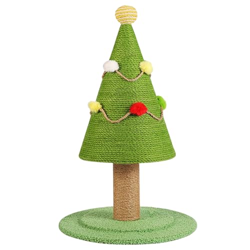 Kratzbaum Weihnachtsbaum-Katzenklettergerüst mit Hanfseil überzogener Katzenpfosten, verschleißfester und kratzfester Kratzbaum Katzenturm mit Großer Katzenwohnung von TOWINE