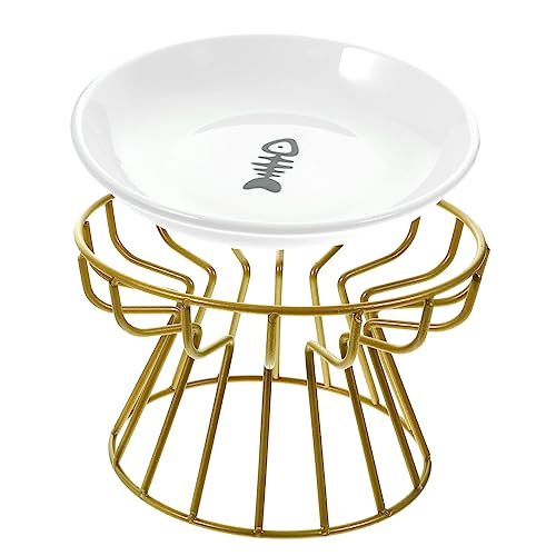 TOYANDONA 1Satz Erhöhte Keramik Katzenfutter und Wasserschale mit Metallständer Erbrechen Napf Napf Goldstahlständer für Komfortables Füttern und Trinken TOYANDONA 1Satz Erhöhte Keramik Katzenfutter und Wasserschale mit Metallständer Erbrechen Napf Napf Goldstahlständer für Komfortables Füttern und Trinken von TOYANDONA