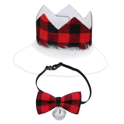 TOYANDONA 2 Stück Teiliges Haustier mit Verstellbarem Glockenhalsband und Weichem Weihnachtsmütze für Hunde Modisches Leichtes Design Atmungsaktiv und Komfortabel Geeignet für Kleine bis TOYANDONA 2 Stück Teiliges Haustier mit Verstellbarem Glockenhalsband und Weichem Weihnachtsmütze für Hunde Modisches Leichtes Design Atmungsaktiv und Komfortabel Geeignet für Kleine bis von TOYANDONA