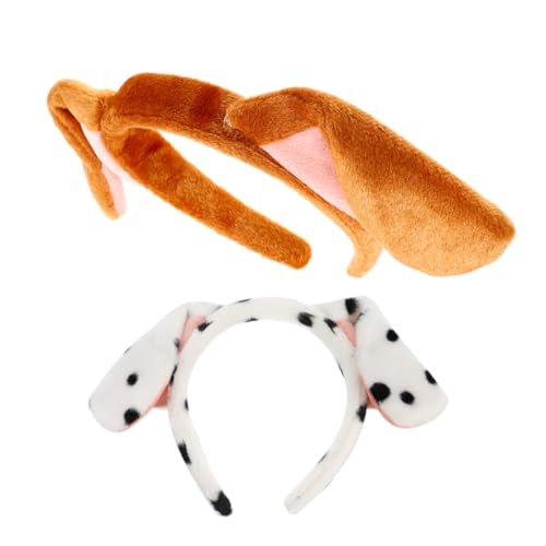 TOYANDONA 2 Stück Welpen Stirnband Hundestirnband Hundeohr Stirnband für Hundeohren Stirnband Stirnband mit dalmatinischen Ohren Cartoon-Haarband Partydekorationen Stoff von TOYANDONA