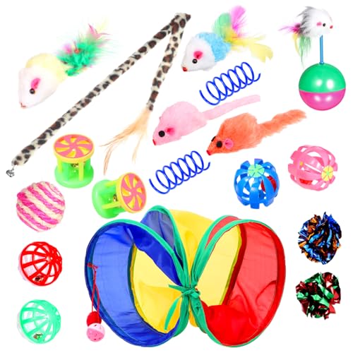 TOYANDONA 20 Stück Katzen- -Set Drinnen Katzentunnel Anregend Kätzchenspielzeug Interaktives Katzenspielzeug Für Katzen Tunnelbett Für Katzen Katzenspielzeugbündel Feder TOYANDONA 20 Stück Katzen- -Set Drinnen Katzentunnel Anregend Kätzchenspielzeug Interaktives Katzenspielzeug Für Katzen Tunnelbett Für Katzen Katzenspielzeugbündel Feder von TOYANDONA