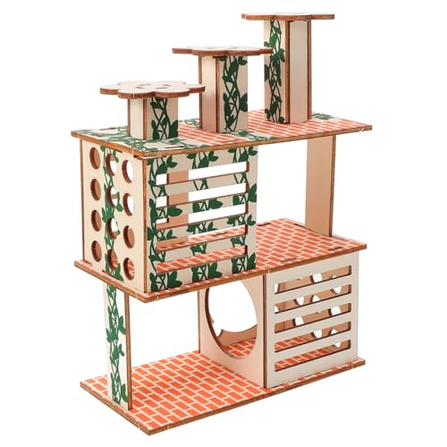 TOYANDONA Hamsterversteck aus Holz mit Rampe Kleintier Spielhaus für Hamster Meerschweinchen und Kleine Haustiere Robust und Langlebig für Training TOYANDONA Hamsterversteck aus Holz mit Rampe Kleintier Spielhaus für Hamster Meerschweinchen und Kleine Haustiere Robust und Langlebig für Training von TOYANDONA