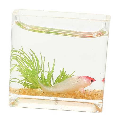 TOYANDONA Miniatur-Aquarium Klein Szene Aquarium Aquarium Gefälschtes Aquarium-aquariumspielzeug Pumpe Gefälschter Fisch Miniaturen Bausatz Aquariumdekorationen Mini-Aquarium Essen Tank von TOYANDONA