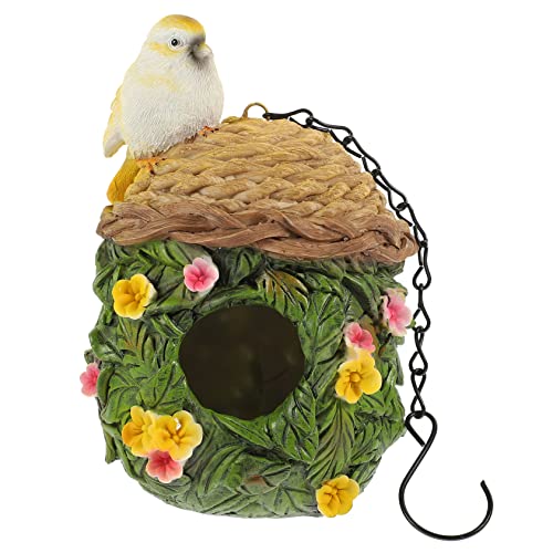 TOYANDONA Outdoor-Vogelhaus-Ornament hängendes Vogelnest Garten hängendes Vogelhaus Vogelnisthaus Sittichbett tierheim vogelhäuser für draußen hängendes Dekor Vogelhaus aus Kunstharz von TOYANDONA