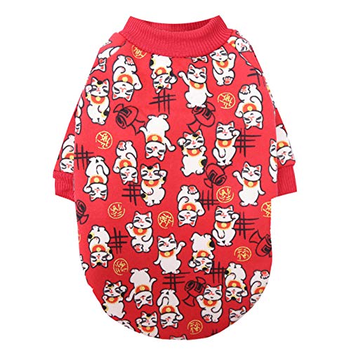 TOYHEART Haustier Hundepullover, Warme Hundepullover, Winter Neujahr Cartoon Welpen Katze Design Kleine Mittlere Haustier Kleidung Hund Pullover Für Kleine Hunde 1 Klein von TOYHEART