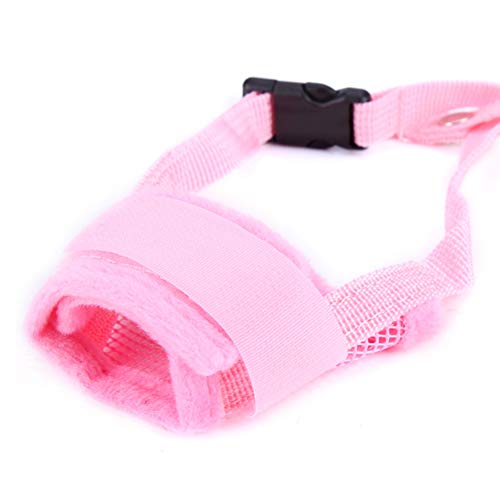 TOYHEART Hundemündung Verhindern Sie Das Beißen, Haustier Hund Welpe Nylon Verstellbare Atmungsaktive Schnauze Anti Bark Bite Mesh Mund Schnauze Für Hunde Rosa X-Large von TOYHEART