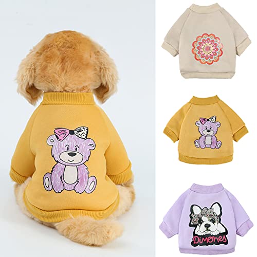 TOYHEART Mäntel für Hunde Winterkleidung Haustier Hund Jacke Welpen Warme Pullover Kühlmantel Haustier Kleidung Cartoon Muster Dress-up Hautfreundlich Nette Haustierhunde Sweatshirt Kostüm Für d von TOYHEART