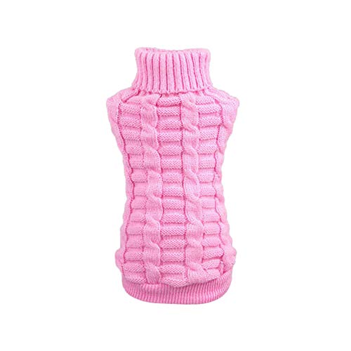 TOYHEART Pet Dog Sweater, Warm Dog Jumpers, Winter Pet Dog Welpe Warm Strickpullover Kleidung Mantel Kostüm Weiche Kleidung Für Kleine Hunde Rosa Mittel von TOYHEART