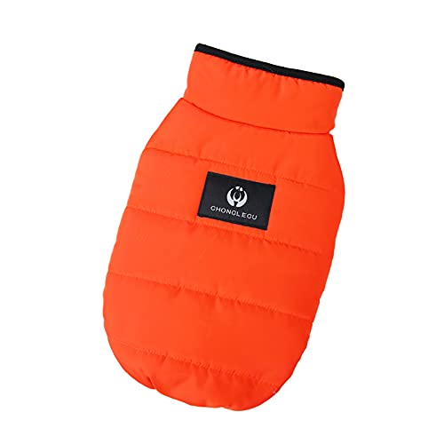 TOYHEART Warme Hundepullover, Haustiermantel Einfarbig Halten Wärme Zweibeinige Haustier Hundeweste Mantel Outfit Für Kleine Hunde Dunkelorange S von TOYHEART