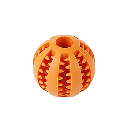 TOYOCC Hundebälle mit Zahnpflege – Hundespielzeugball für große & kleine Hunde, Kauspielzeug aus Naturkautschuk für Leckerlis (7cm, orange) von TOYOCC