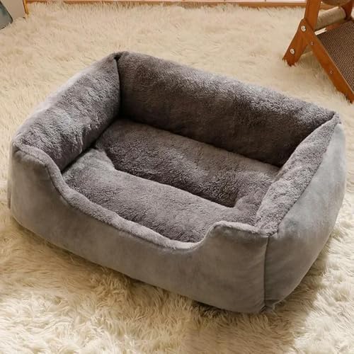 TPIONEER Bett für Hunde und Katzen, quadratisch, Plüschhütte, mittelgroße und kleine Hunde, Schlafsofa, Kissen, beruhigendes Hundebett, Haus, Haustierbedarf, Zubehör von TPIONEER