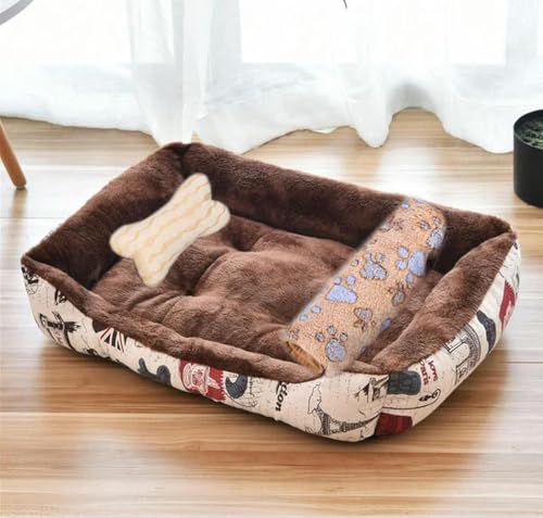 TPIONEER Schlafbett für Haustiere und Katzen, Zwingerkissen, Bett für Hunde, Katzen, Haustiersofa, Hundebedarf, beruhigendes Hundehaus, warmes Pad für Welpen, waschbar von TPIONEER