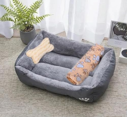 TPIONEER Schlafbett für Haustiere und Katzen, Zwingerkissen, Bett für Hunde, Katzen, Haustiersofa, Hundebedarf, beruhigendes Hundehaus, warmes Pad für Welpen, waschbar von TPIONEER