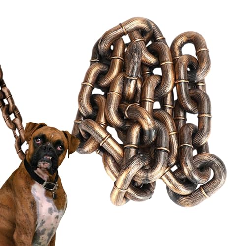 200cm PVC 8x12cm Hundeleine Kette Lustig Kettenhundeleinen, Lustige Stoßdämpfende Hundeleine Hundetrainingsleinen Hund, Lustig Hundeleine Kette - Große Plastik Kettenleinen Für KleinHunde-Black Copper von TQEBWUS