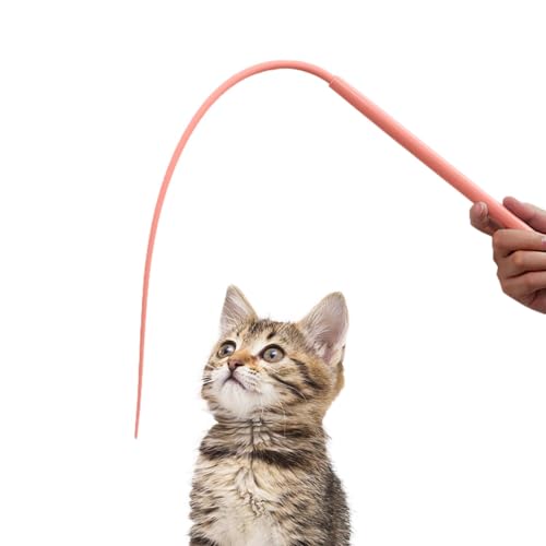 TQEBWUS 77cm Silikon Teaser Katzen Zauberstab Spielzeug, Katzenspielzeugstab Silikon Teaser Mäuseschwanz Zauberstab, Silikon-Katzenstab, Silikon-Schwanz-Teaser-Spielzeug, Interaktives Katzenspielzeug von TQEBWUS