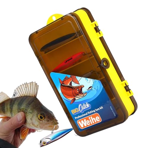 TQEBWUS Fischereiköder für Süßwasser, Fischereiköder Kit - Realistischer Fischerköderspinner Köder | 24-fache Swimbait Tackle Kit mit doppelseitiger Lagerung, Fischereizubehör für Süßwassersalzwasser von TQEBWUS