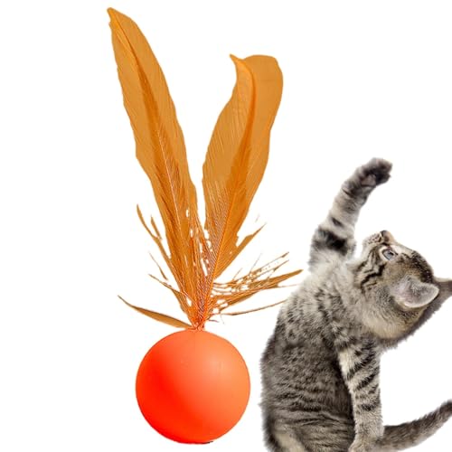 TQEBWUS Katzenbälle für Indoor-Katzen, interaktiver Gummi-Ball, bissfest, solide, elastisch, Haustierball für große Katzen von TQEBWUS